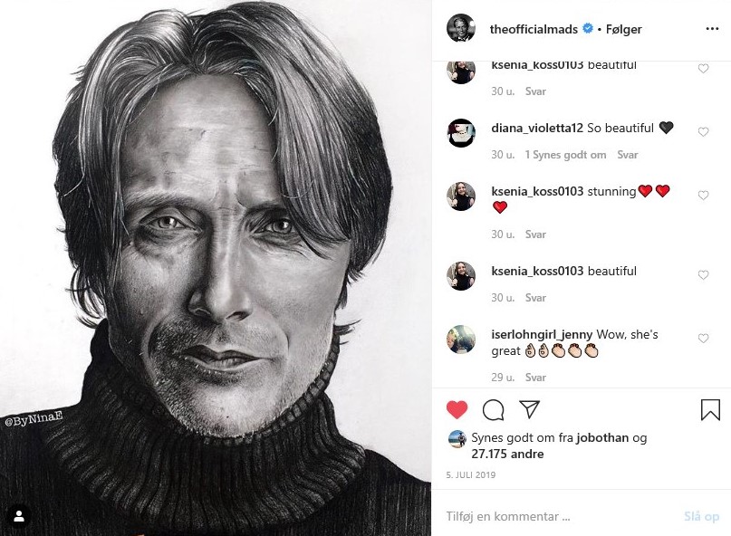 A Drawing of Mads Mikkelsen